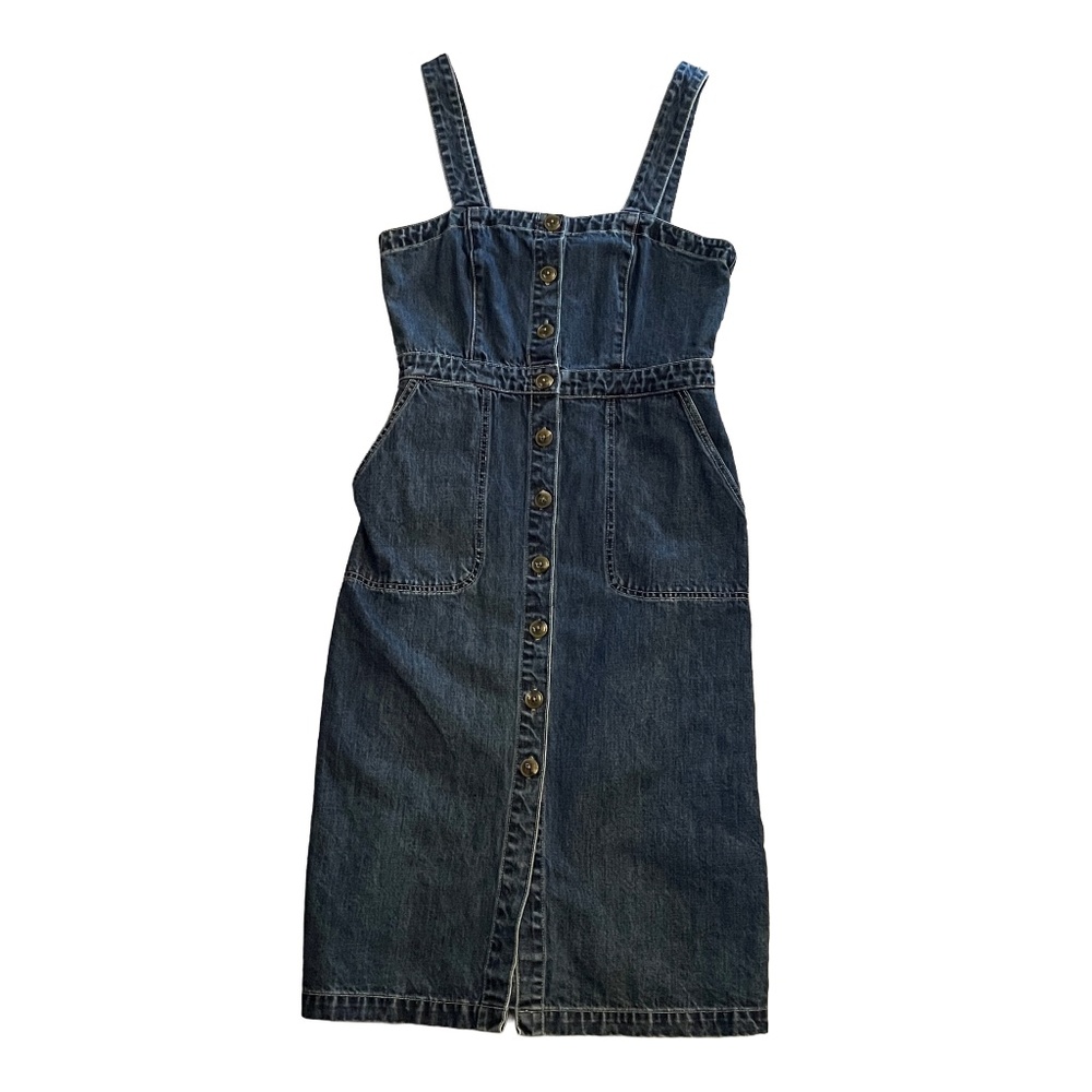 Rachel Antonoff Barbie Apron Denim midi dress women's Size 8
